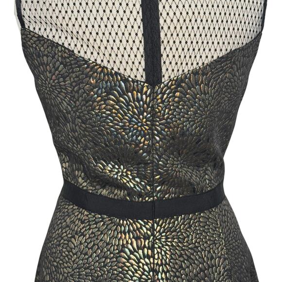 Draper James for Net-a-Porter Kara Dress 14 Gold Black Pleated Cocktail (NWT!) - Picture 5 of 15